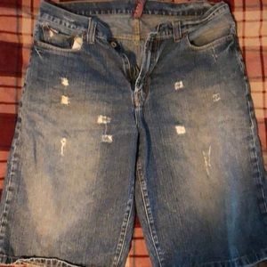 Platinum fubu used blue Jean shorts